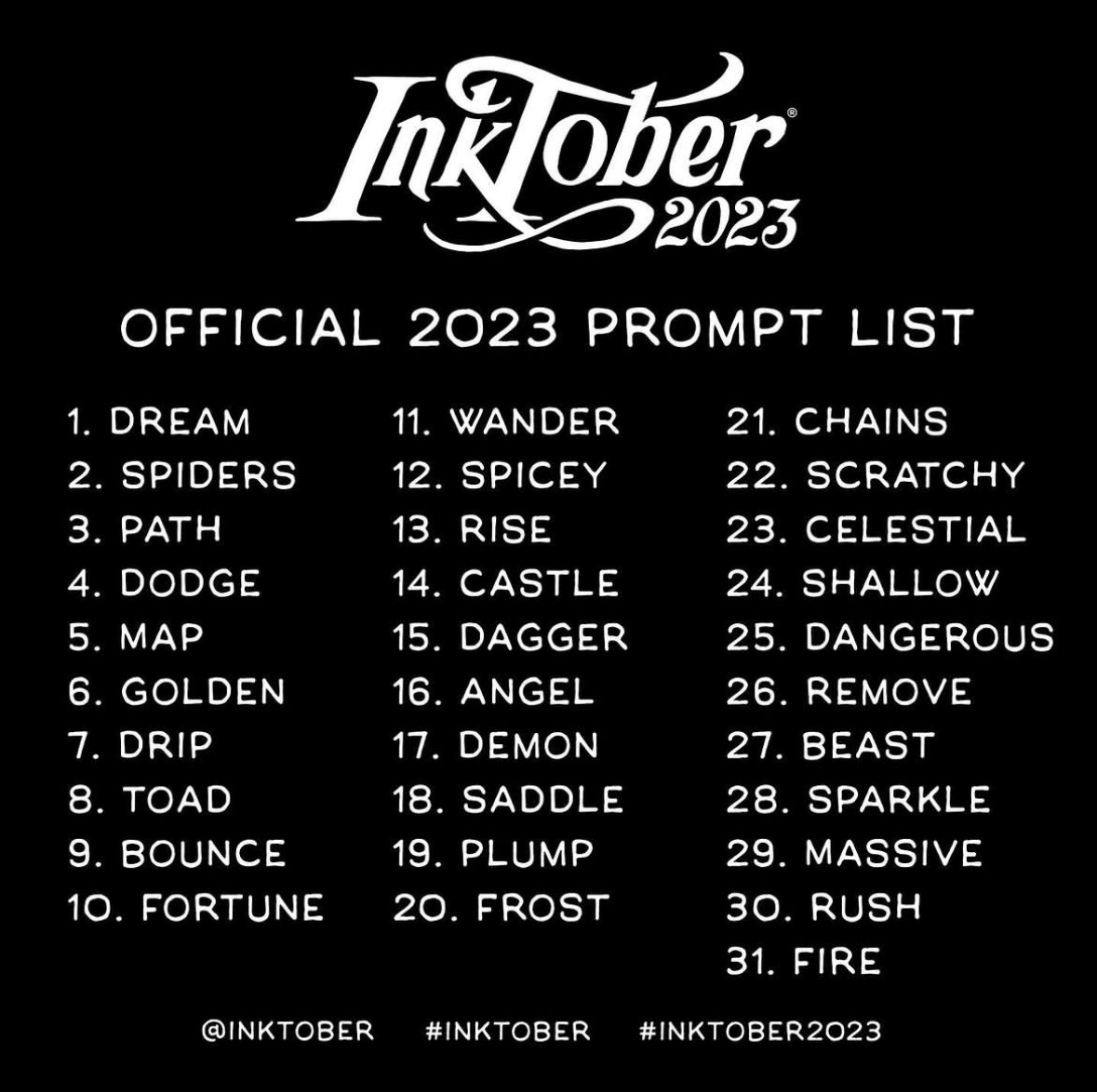 Inktober-Liste 2023